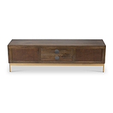 Beau Grooved Mango Wood Extra Large Brown TV Unit from Roseland Furniture