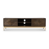 Beau Grooved Mango Wood Extra Large Brown TV Unit from Roseland Furniture