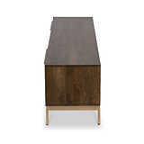 Beau Grooved Mango Wood Extra Large Brown TV Unit from Roseland Furniture