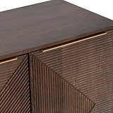 Beau Grooved Mango Wood Brown 2 Door Sideboard from Roseland Furniture