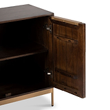 Beau Grooved Mango Wood Brown 2 Door Sideboard from Roseland Furniture