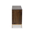 Beau Grooved Mango Wood Brown 2 Door Sideboard from Roseland Furniture
