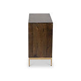 Beau Grooved Mango Wood Brown 2 Door Sideboard from Roseland Furniture