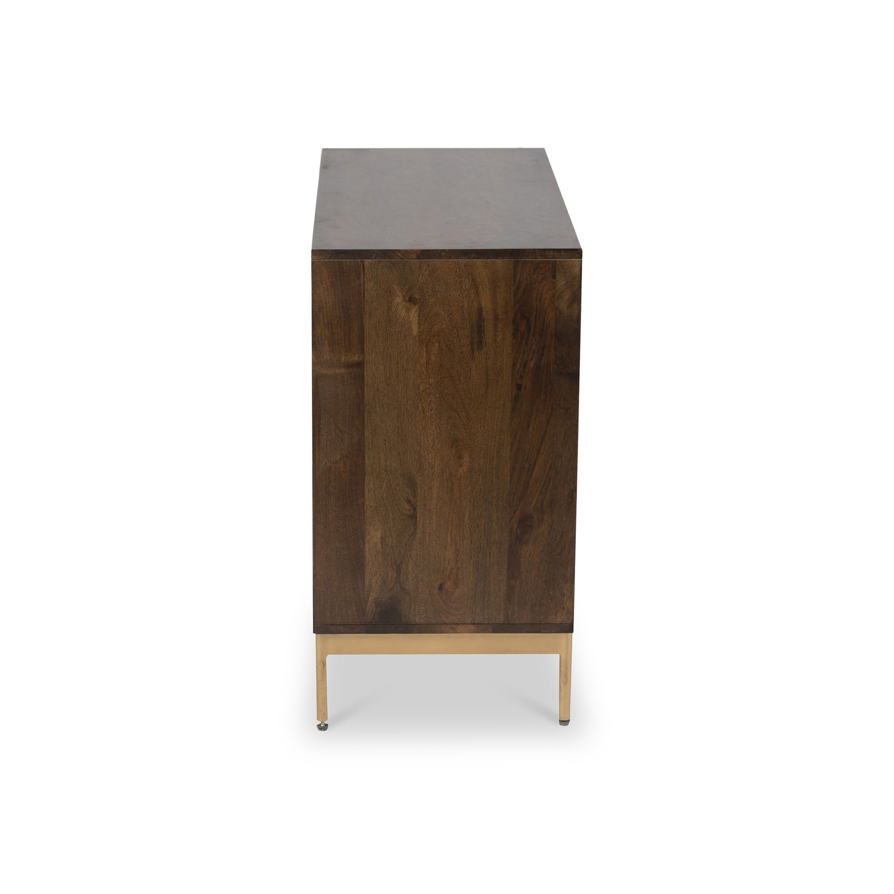Beau Grooved Mango Wood Brown 2 Door Sideboard from Roseland Furniture