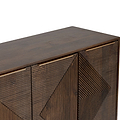 Beau Grooved Mango Wood Brown 4 Door Sideboard from Roseland Furniture