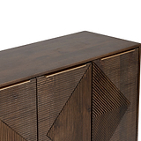 Beau Grooved Mango Wood Brown 4 Door Sideboard from Roseland Furniture