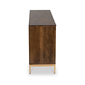 Beau Grooved Mango Wood Brown 4 Door Sideboard from Roseland Furniture