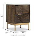 Beau Grooved Mango Wood Brown 2 Door Bedside from Roseland Furniture