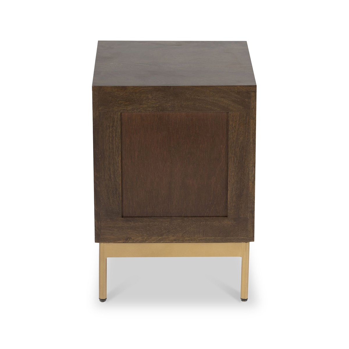 Beau Grooved Mango Wood Brown 2 Drawer Bedside from Roseland Furniture
