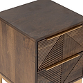 Beau Grooved Mango Wood Brown 2 Drawer Bedside from Roseland Furniture