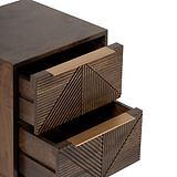 Beau Grooved Mango Wood Brown 2 Drawer Bedside from Roseland Furniture