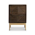 Beau Grooved Mango Wood Brown 2 Drawer Bedside from Roseland Furniture