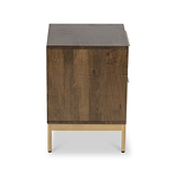 Beau Grooved Mango Wood Brown 2 Drawer Bedside from Roseland Furniture