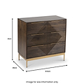 Beau Grooved Brown Mango Wood 3 Drawer Chest from Roseland Furniture