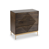 Beau Grooved Mango Wood Brown 3 Drawer Chest from Roseland Furniture