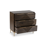 Beau Grooved Mango Wood Brown 3 Drawer Chest from Roseland Furniture