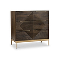 Beau Grooved Mango Wood Brown 3 Drawer Chest from Roseland Furniture