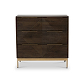 Beau Grooved Mango Wood Brown 3 Drawer Chest from Roseland Furniture
