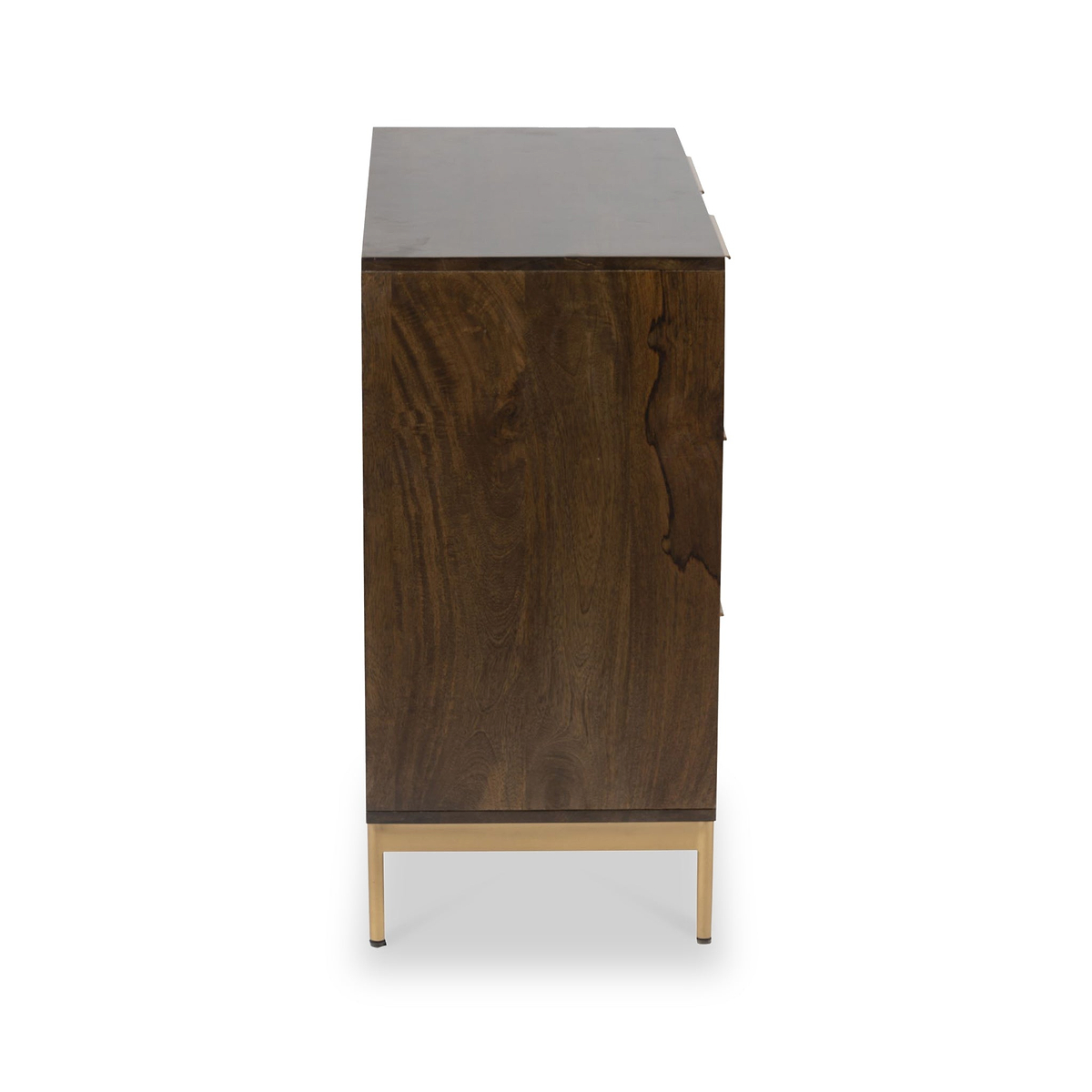 Beau Grooved Mango Wood Brown 3 Drawer Chest from Roseland Furniture
