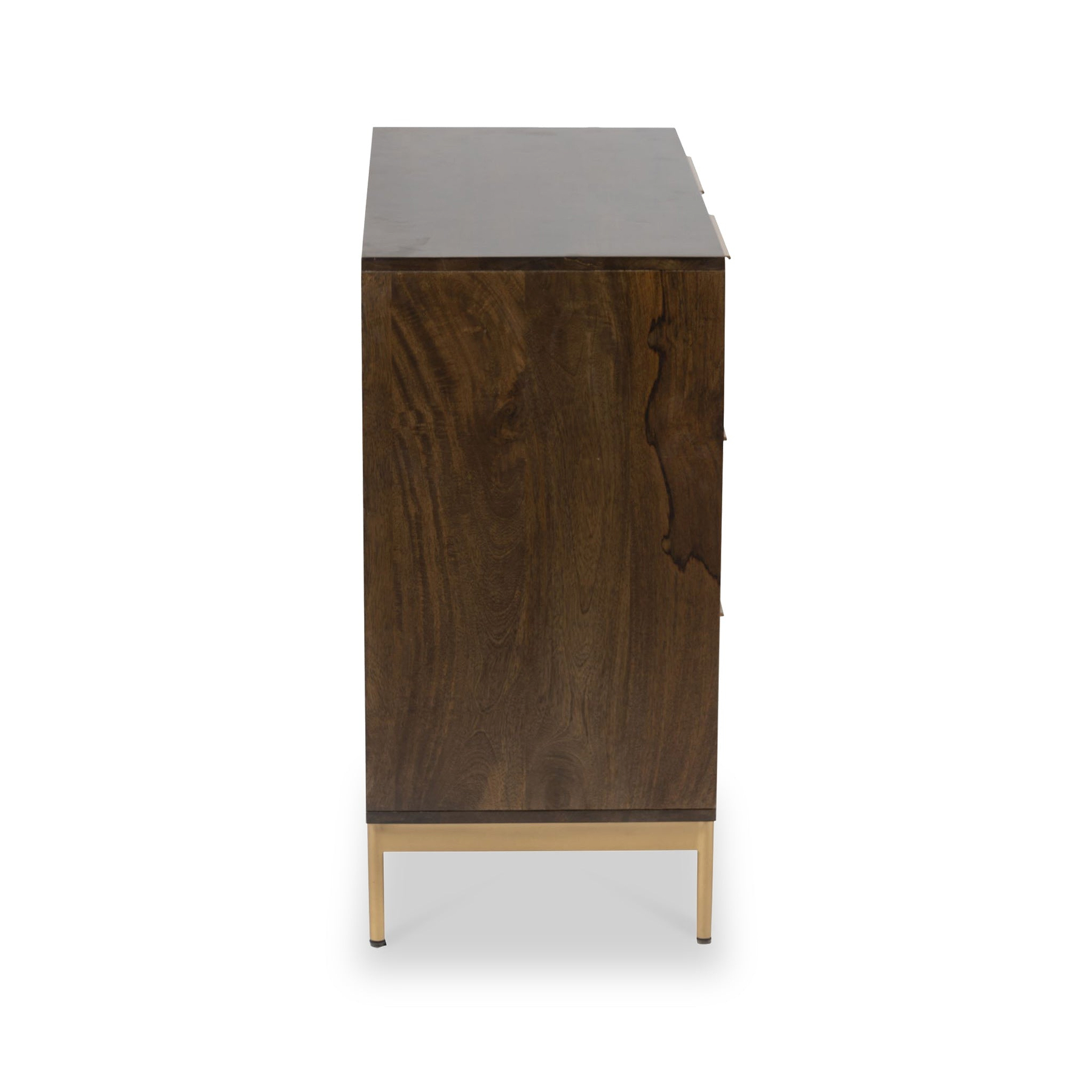 Beau Grooved Mango Wood Brown 3 Drawer Chest from Roseland Furniture