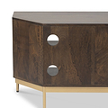 Beau Grooved Mango Wood Brown Corner TV Unit from Roseland Furniture