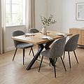 Everly 140cm Herringbone Dining Table Dims from Roseland Furniture