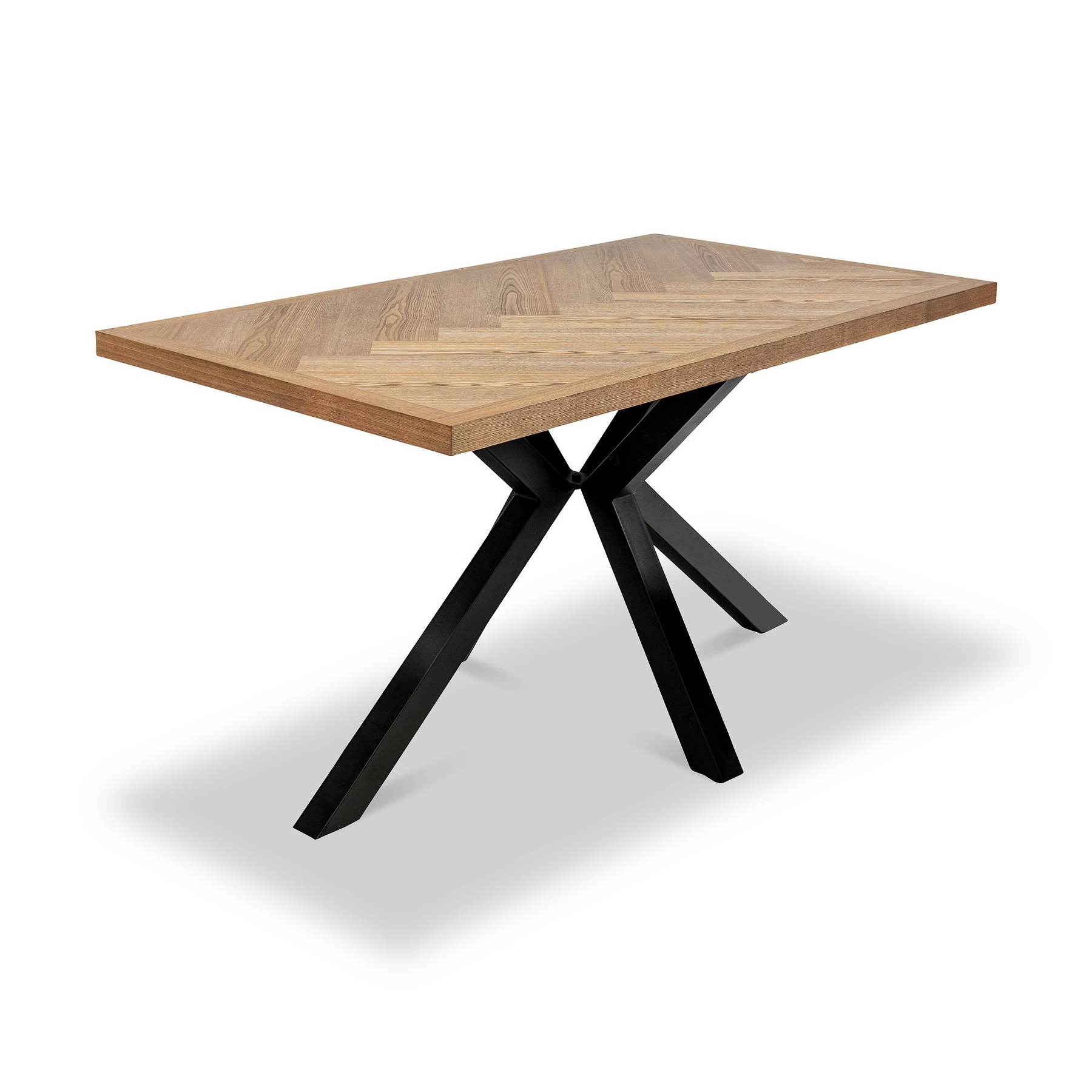 Everly 140cm Herringbone Dining Table Dims from Roseland Furniture