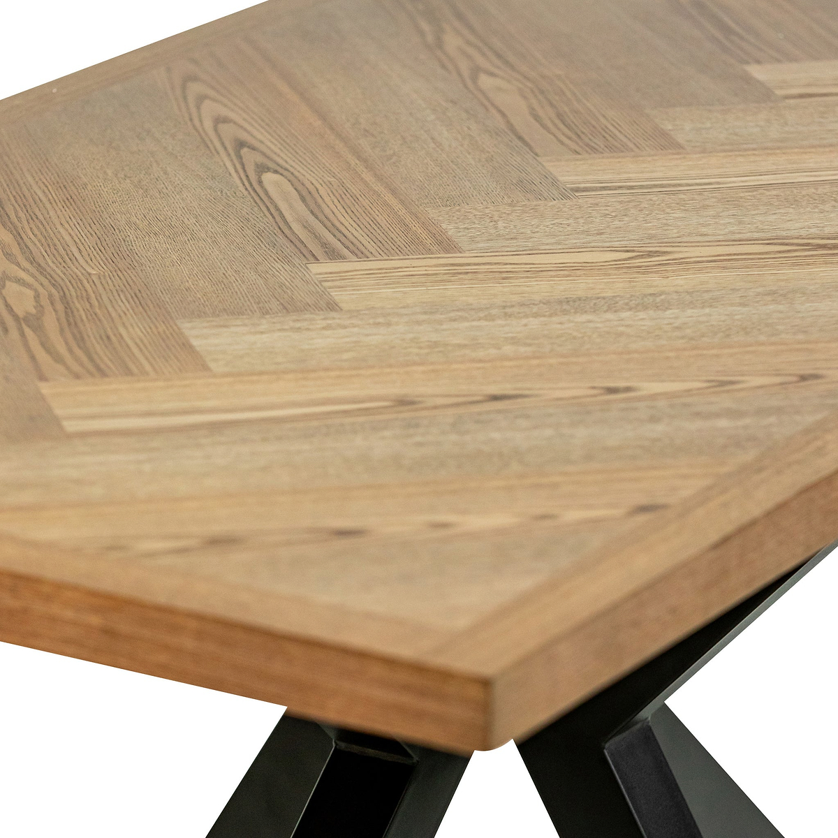 Everly 140cm Herringbone Dining Table Dims from Roseland Furniture