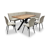 Everly 140cm Herringbone Dining Table Dims from Roseland Furniture