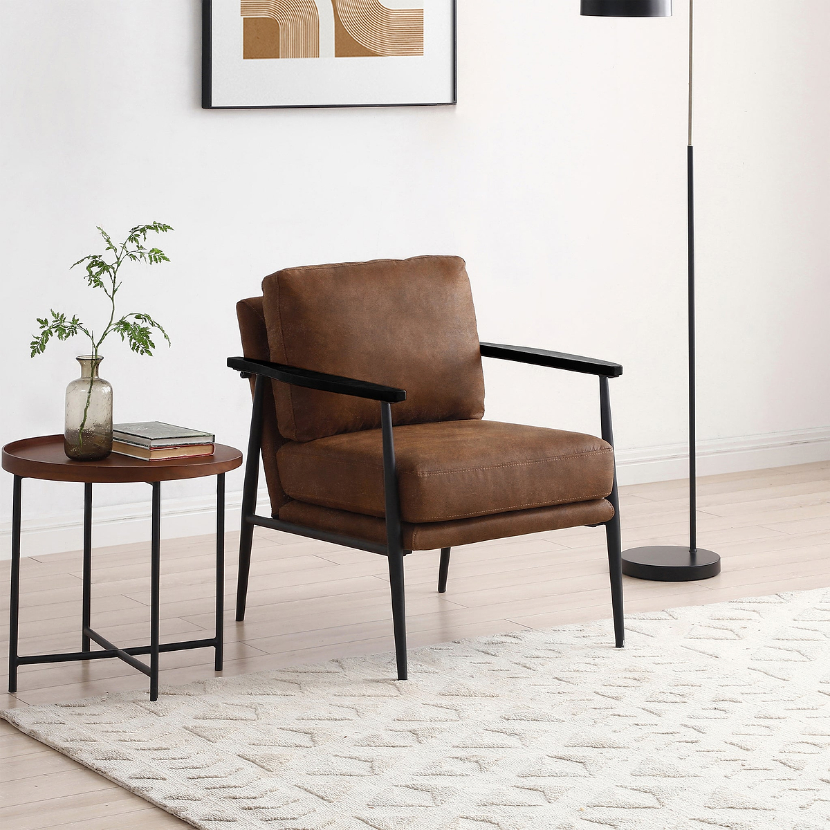 Loxley Faux Leather Accent Chair Cowboy Tan from Roseland Furniture