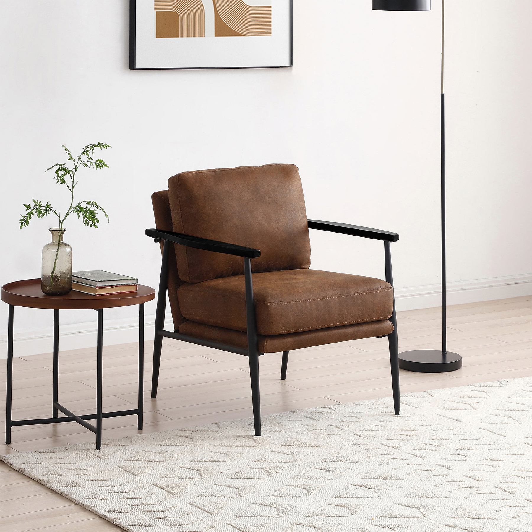 Loxley Faux Leather Accent Chair Cowboy Tan from Roseland Furniture