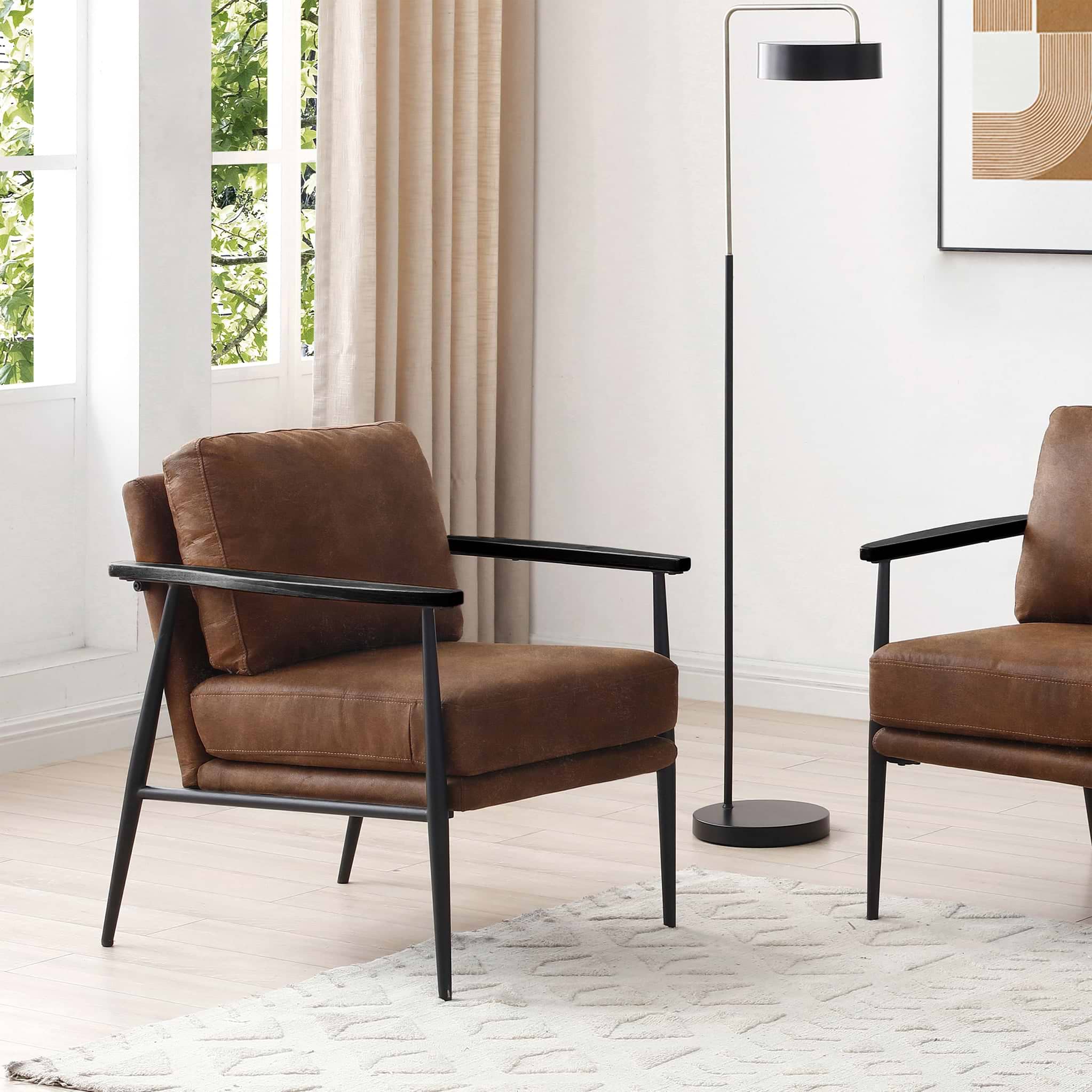 Loxley Faux Leather Accent Chair Cowboy Tan from Roseland Furniture