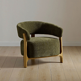 Sorelle Curved Accent Chair Olive from Roseland Furniture