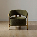 Sorelle Curved Accent Chair Olive from Roseland Furniture