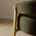 Sorelle Curved Accent Chair Olive from Roseland Furniture