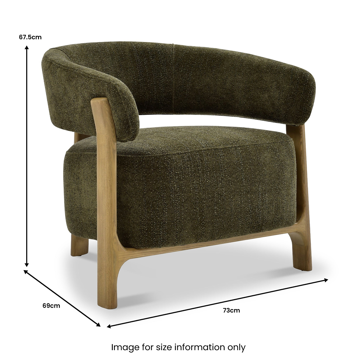Sorelle Curved Accent Chair Olive from Roseland Furniture