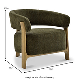 Sorelle Curved Accent Chair Olive from Roseland Furniture