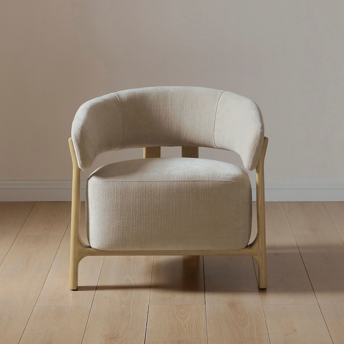 Sorelle Curved Accent Chair Taupe from Roseland Furniture