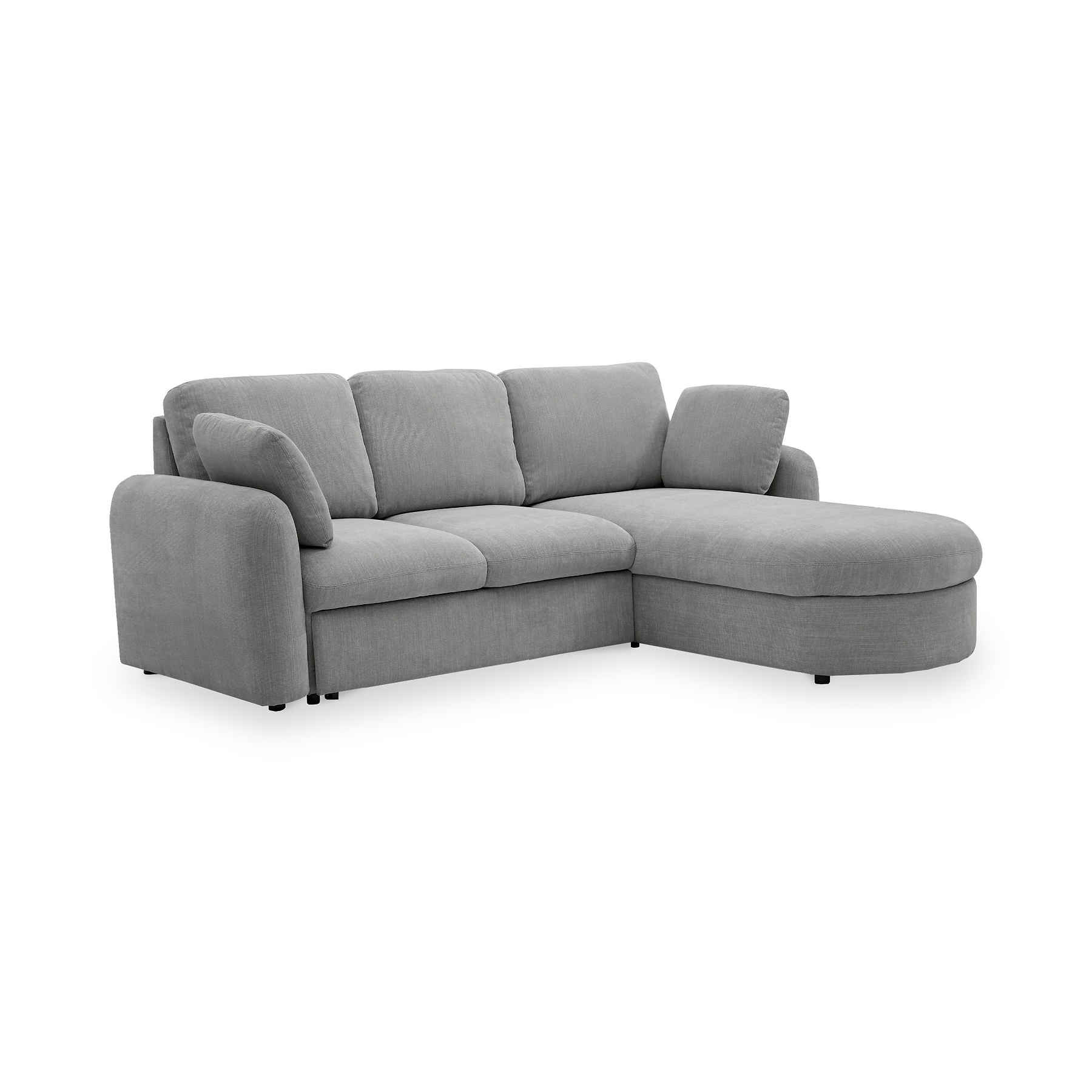 Belvere Curved Corner 3 Seater Sofa Bed Grey from Roseland Furniture