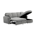 Belvere Curved Corner 3 Seater Sofa Bed Grey from Roseland Furniture