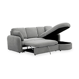Belvere Curved Corner 3 Seater Sofa Bed Grey from Roseland Furniture