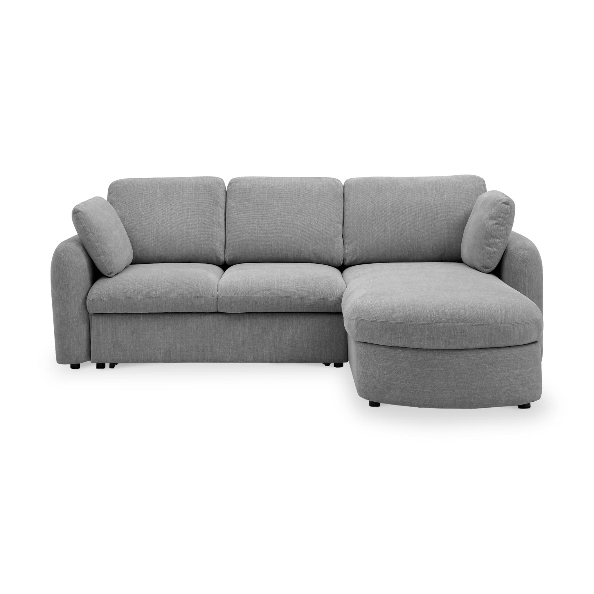 Belvere Curved Corner 3 Seater Sofa Bed Grey from Roseland Furniture