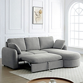 Belvere Curved Corner 3 Seater Sofa Bed Grey from Roseland Furniture