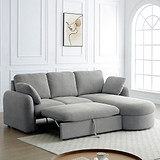 Belvere Curved Corner 3 Seater Sofa Bed Grey from Roseland Furniture