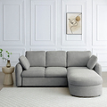 Belvere Curved Corner 3 Seater Sofa Bed Grey from Roseland Furniture