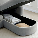 Belvere Curved Corner 3 Seater Sofa Bed Grey from Roseland Furniture
