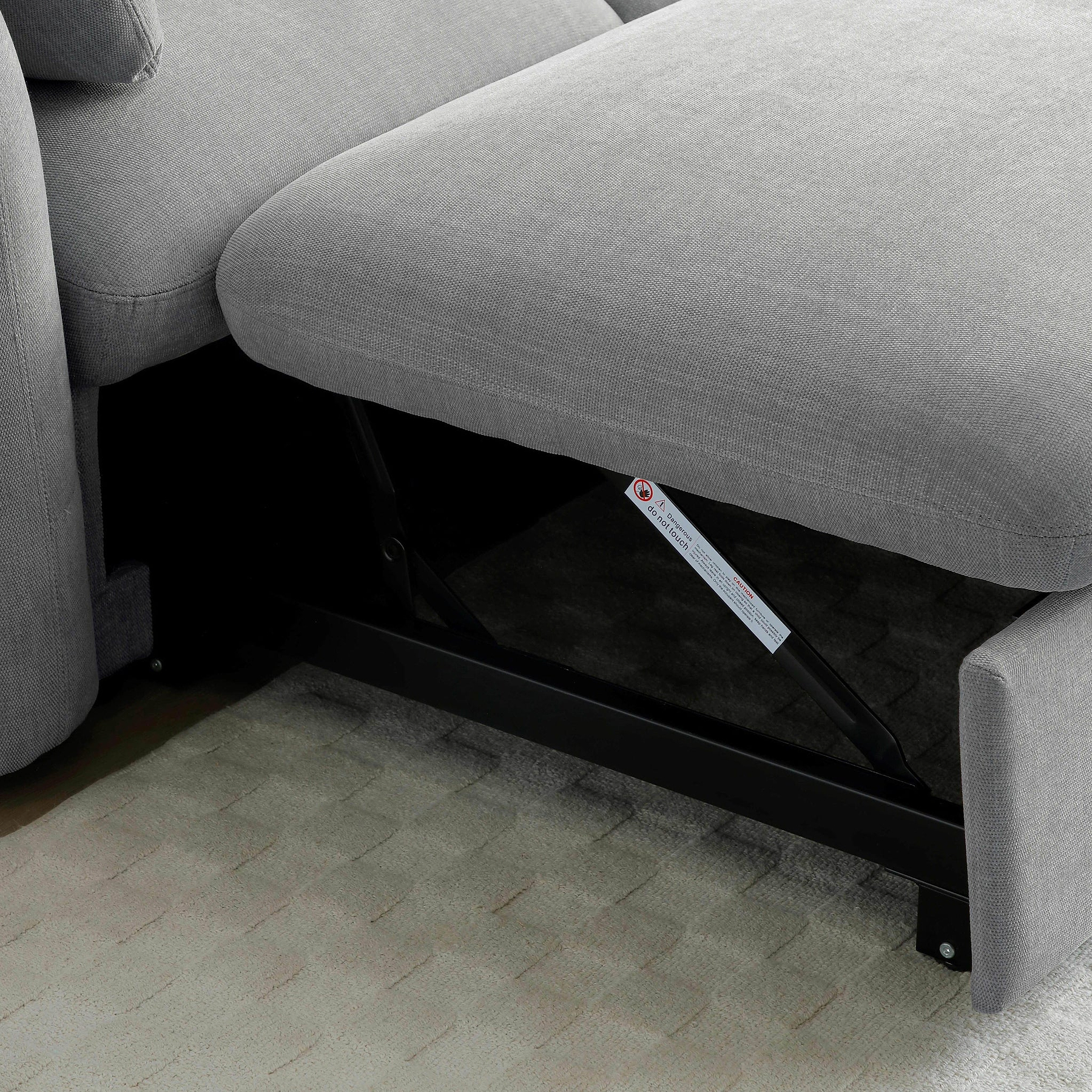Belvere Curved Corner 3 Seater Sofa Bed Grey from Roseland Furniture