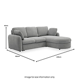 Belvere Curved Corner 3 Seater Sofa Bed Grey from Roseland Furniture