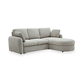 Belvere Curved Corner 3 Seater Sofa Bed Taupe from Roseland Furniture