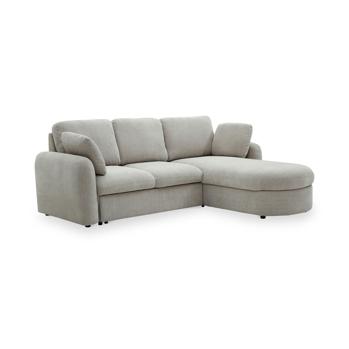 Belvere Curved Corner 3 Seater Sofa Bed Taupe from Roseland Furniture
